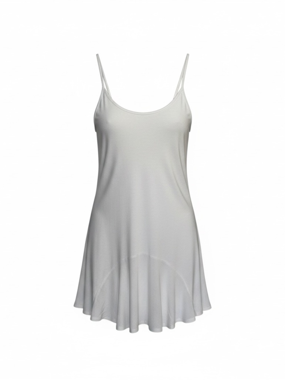 Grace & Lace Chiffon High-Low Tank Extender Cami White